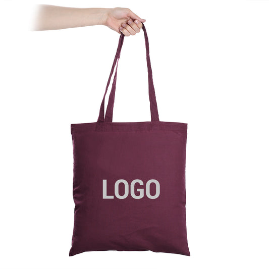 Jutebeutel in dunkelrot inkl. Druck des Logos