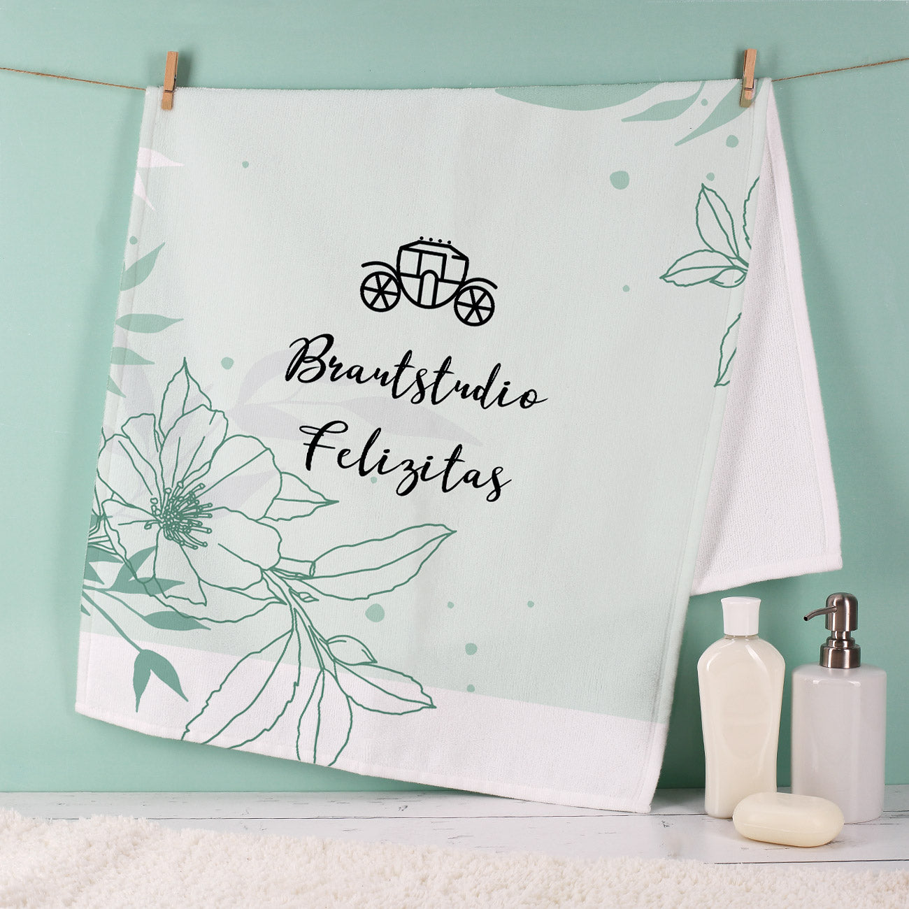 Bedrucktes Handtuch mit Logo zwei Größen