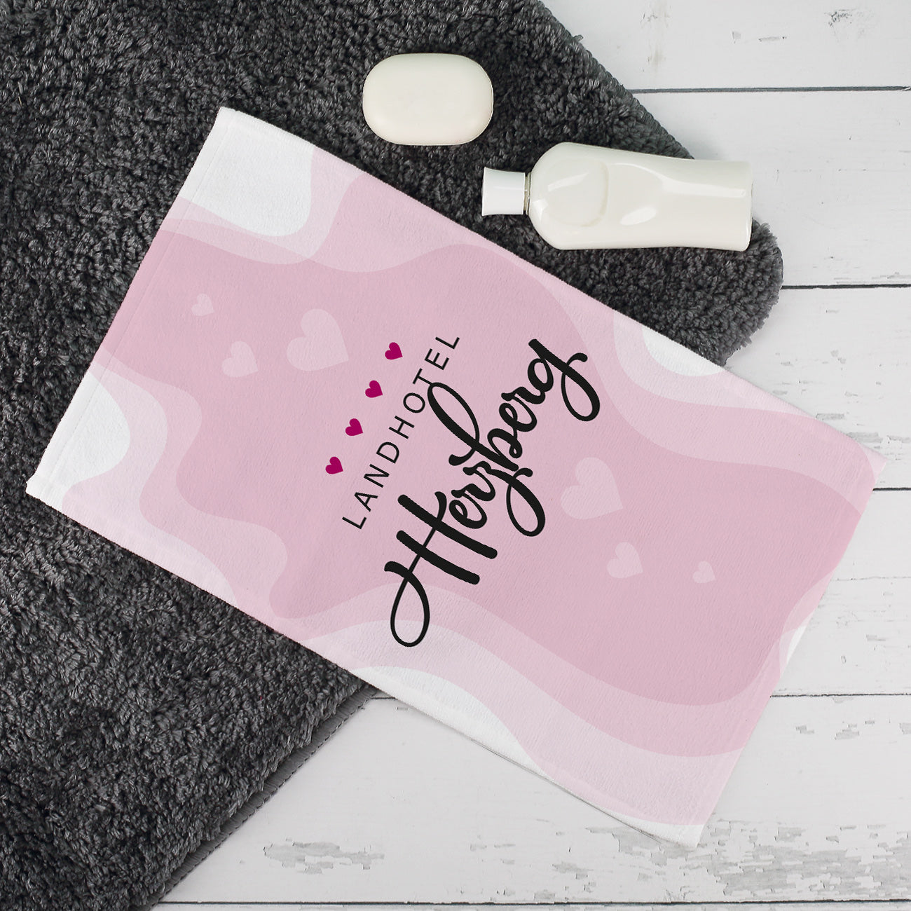 Bedrucktes Handtuch mit Logo zwei Größen