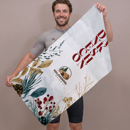 Personalisiertes Sporthandtuch mit Firmenlogo und "Dankeschön" | Reisehandtuch mit Firmenlogo