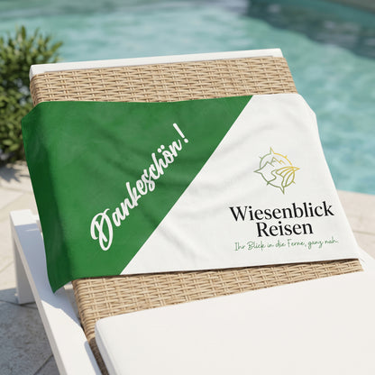 Personalisiertes Microfaser-Handtuch „Dankeschön“ mit Firmenlogo | Sporthandtuch mit Logo bedruckt