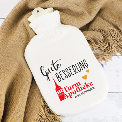 Wärmflasche bedruckt mit Logo