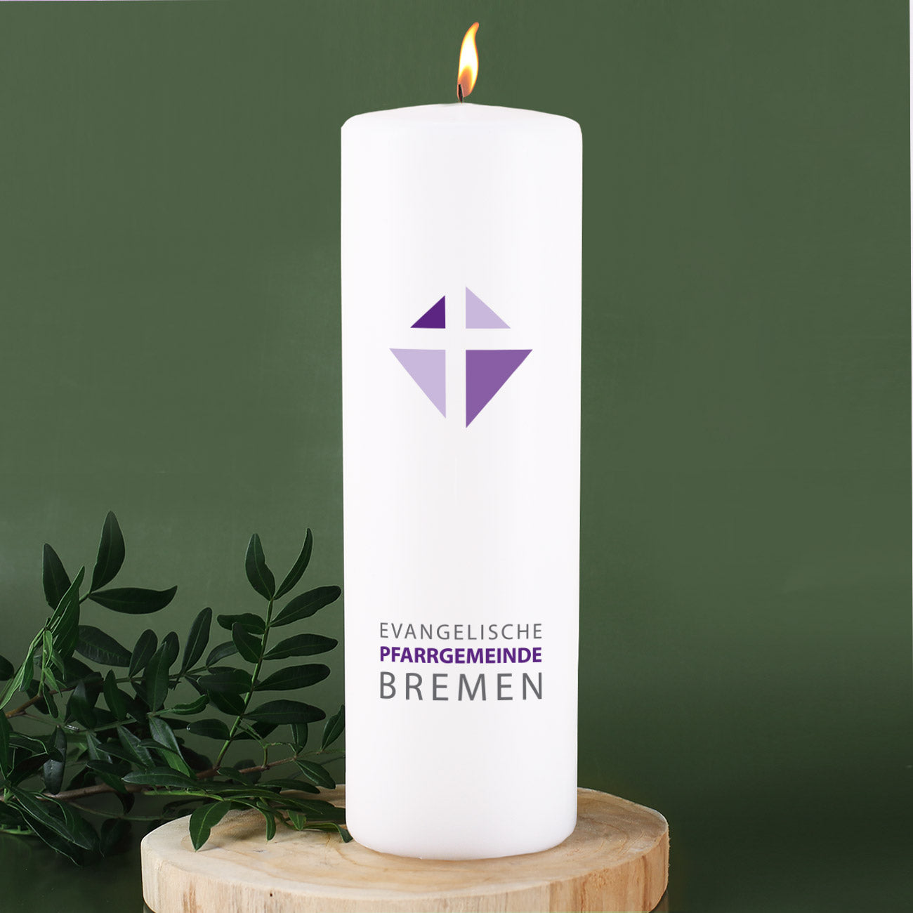 Kerze mit Wunschlogo nach Ihrem Design bedruckt