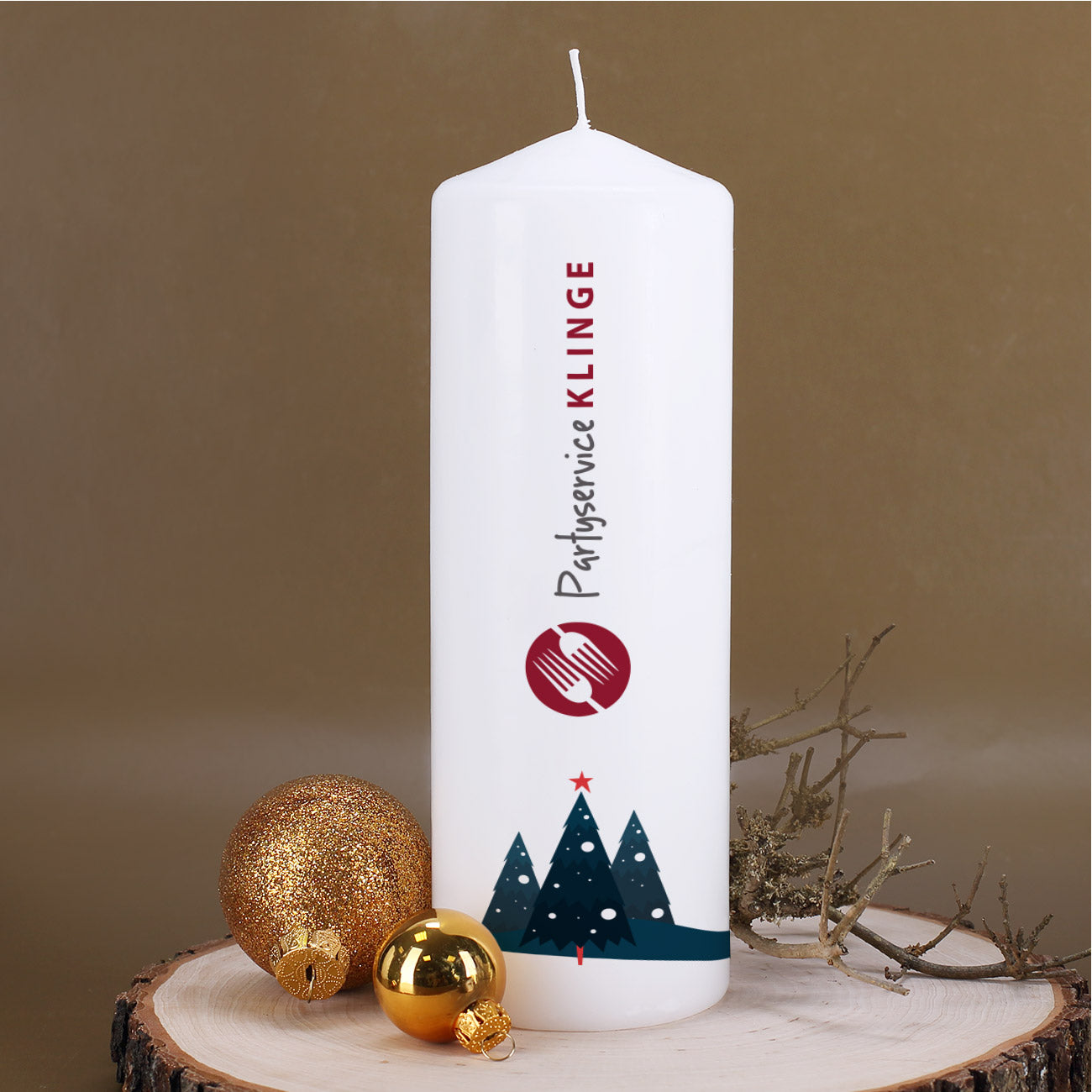 Kerze mit Wunschlogo bedruckt