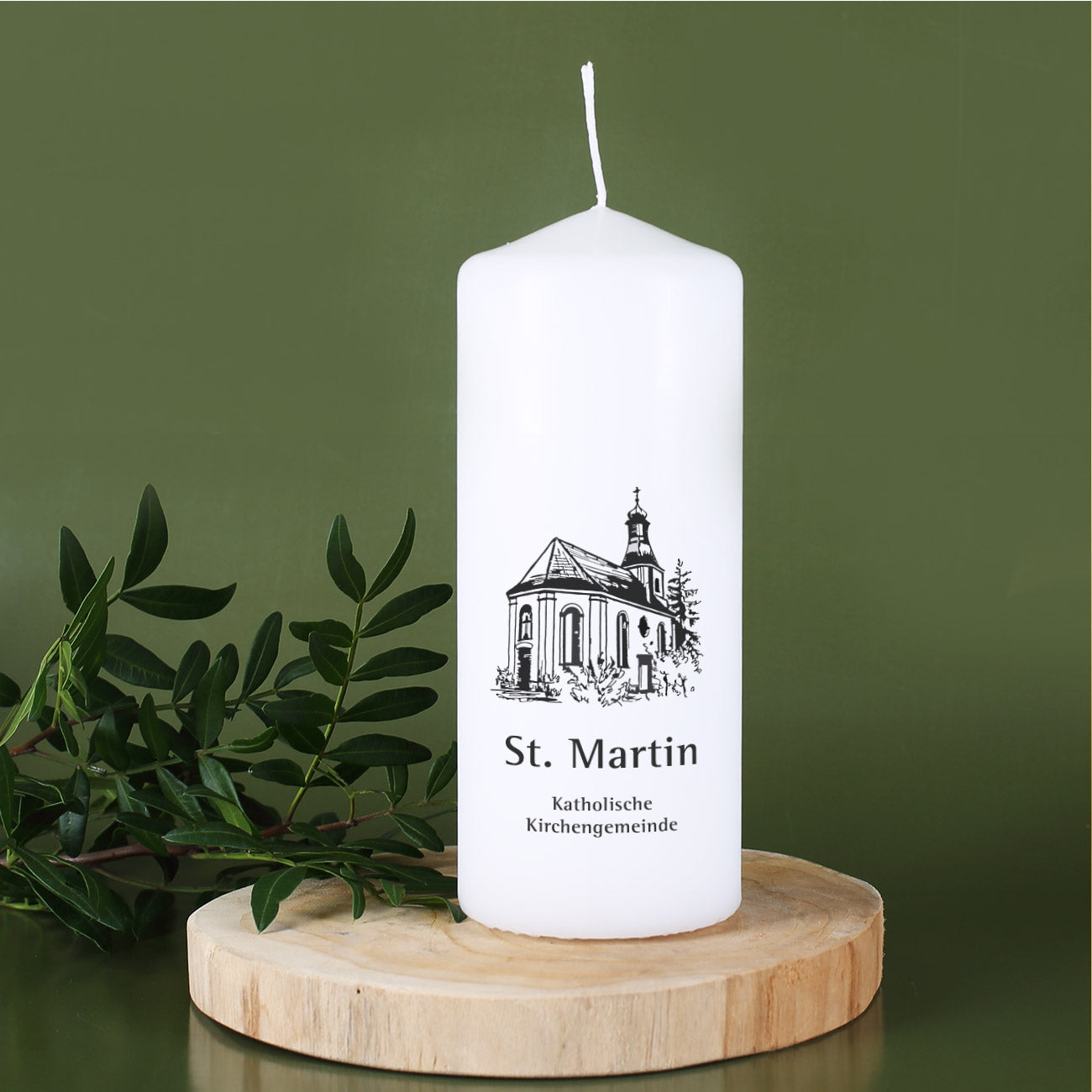 Bedruckte kleine Kerze mit Wunschdesign