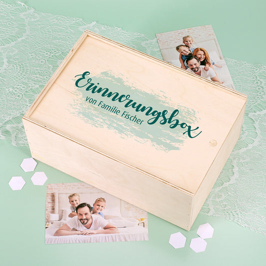 Bedruckte Holzbox mit Schiebedeckel mit eigenem Design