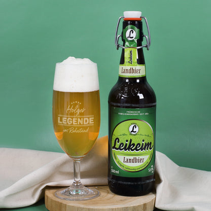 Legende geht in Rente - Geschenkset zur Rente mit Bier, Glas und Snack