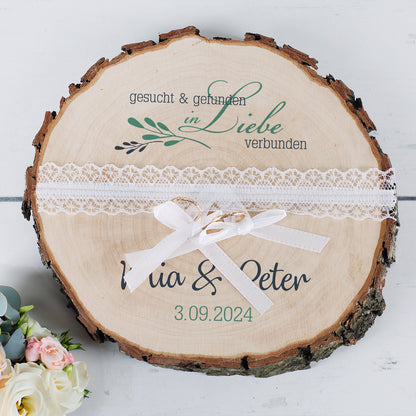 Baumscheibe als Ringkissen Gesucht & Gefunden Motiv