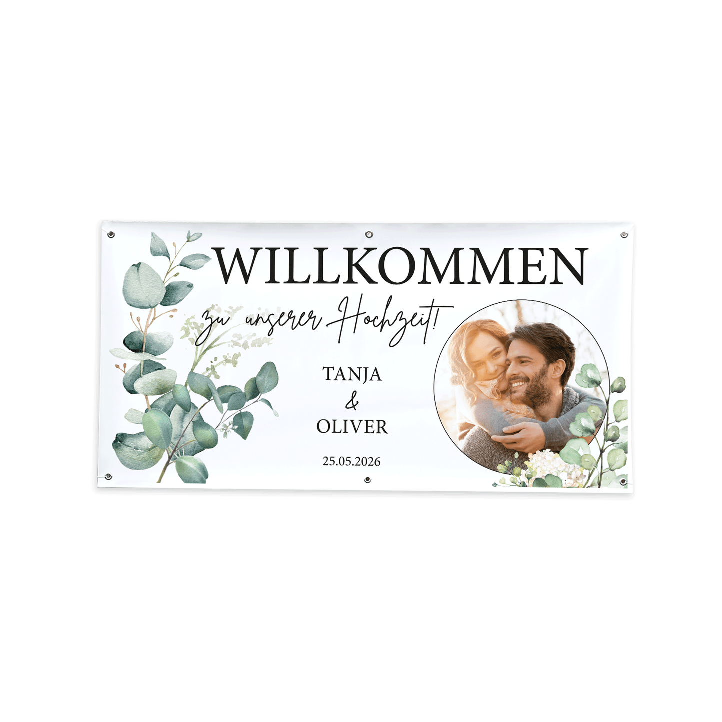 Hochzeitsbanner "Eukalyptus" mit Foto