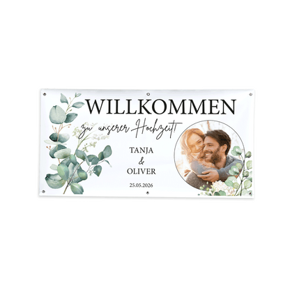 Hochzeitsbanner "Eukalyptus" mit Foto