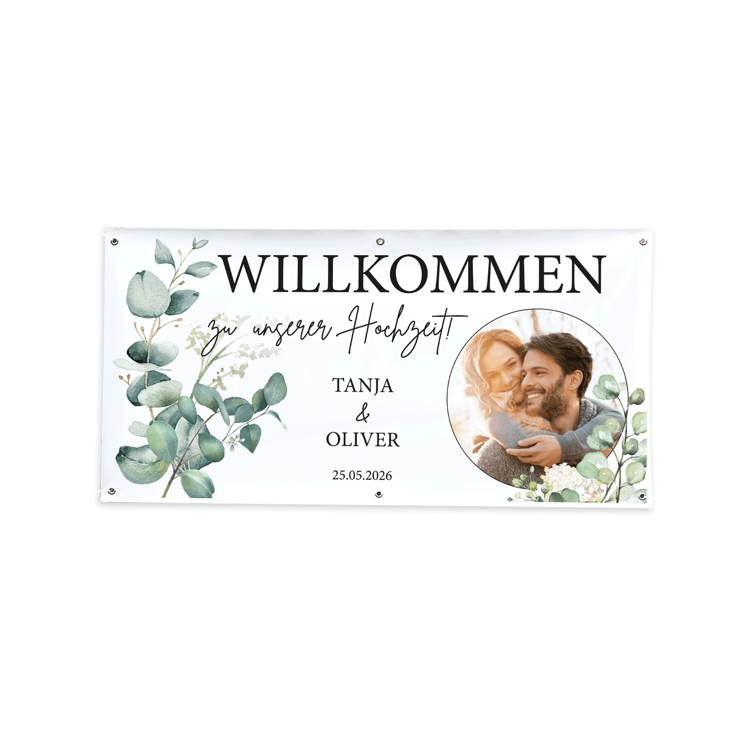 Hochzeitsbanner "Eukalyptus" mit Foto