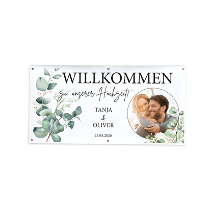 Hochzeitsbanner "Eukalyptus" mit Foto