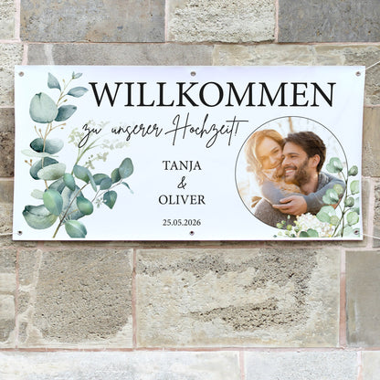 Hochzeitsbanner "Eukalyptus" mit Foto