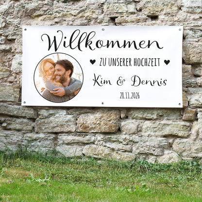 Hochzeitsbanner "Herz" mit Foto