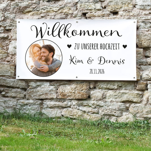 Hochzeitsbanner "Herz" mit Foto