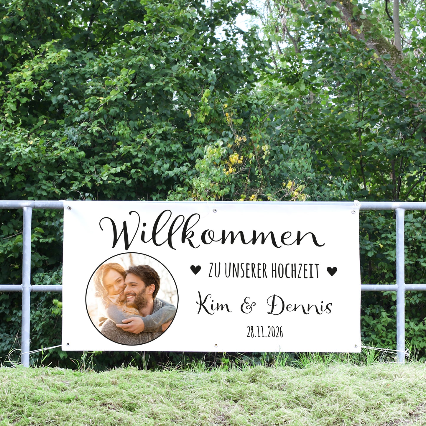 Hochzeitsbanner "Herz" mit Foto