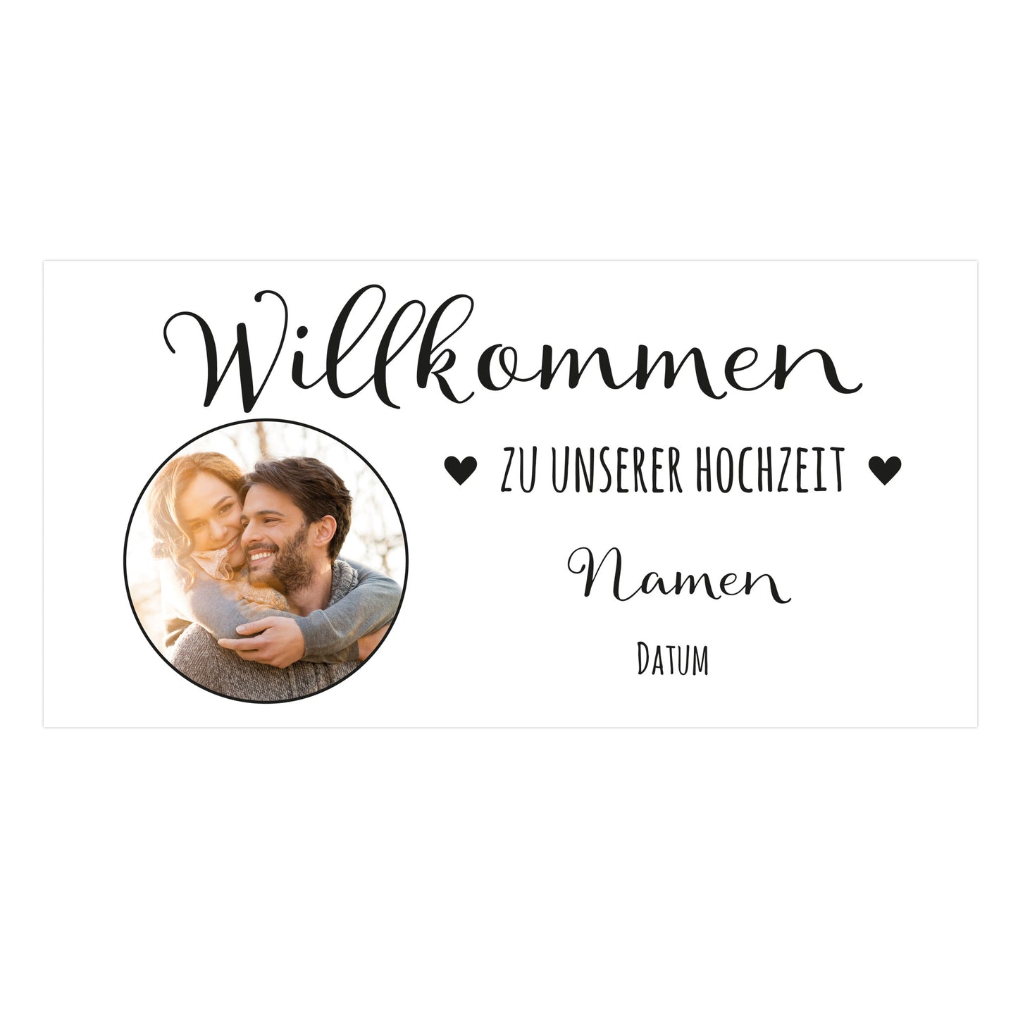 Hochzeitsbanner "Herz" mit Foto