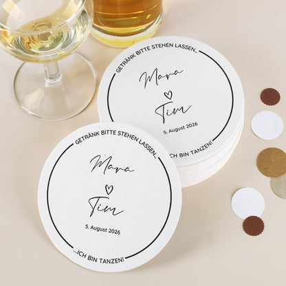 Bierdeckel zur Hochzeit, 50er Set
