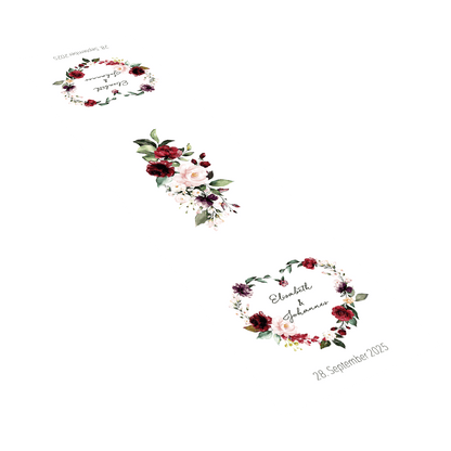 Tischläufer "Burgundy" mit Namen und Datum