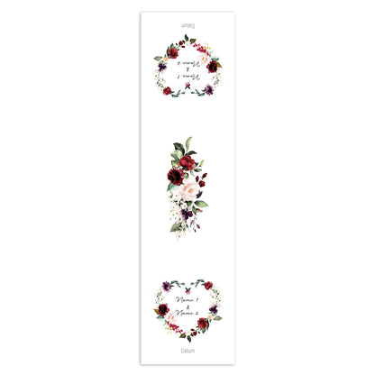 Tischläufer "Burgundy" mit Namen und Datum