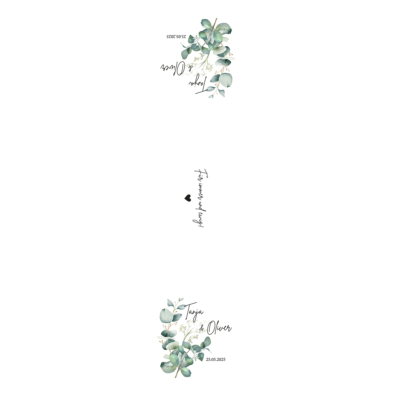 Tischläufer "Eukalyptus" mit Namen und Datum