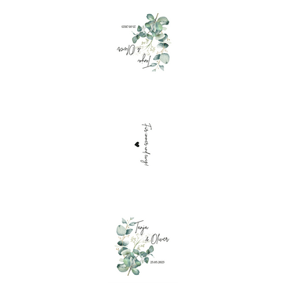 Tischläufer "Eukalyptus" mit Namen und Datum