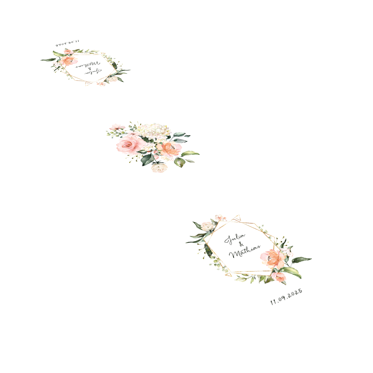 Tischläufer "Blütenzauber" mit Namen und Datum