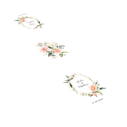 Tischläufer "Blütenzauber" mit Namen und Datum