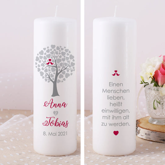 Personalisierte Hochzeitskerze "Baum"