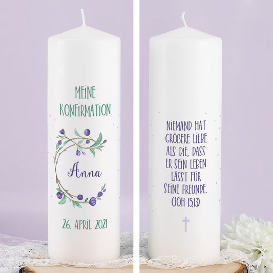 Konfirmationskerze mit Namen