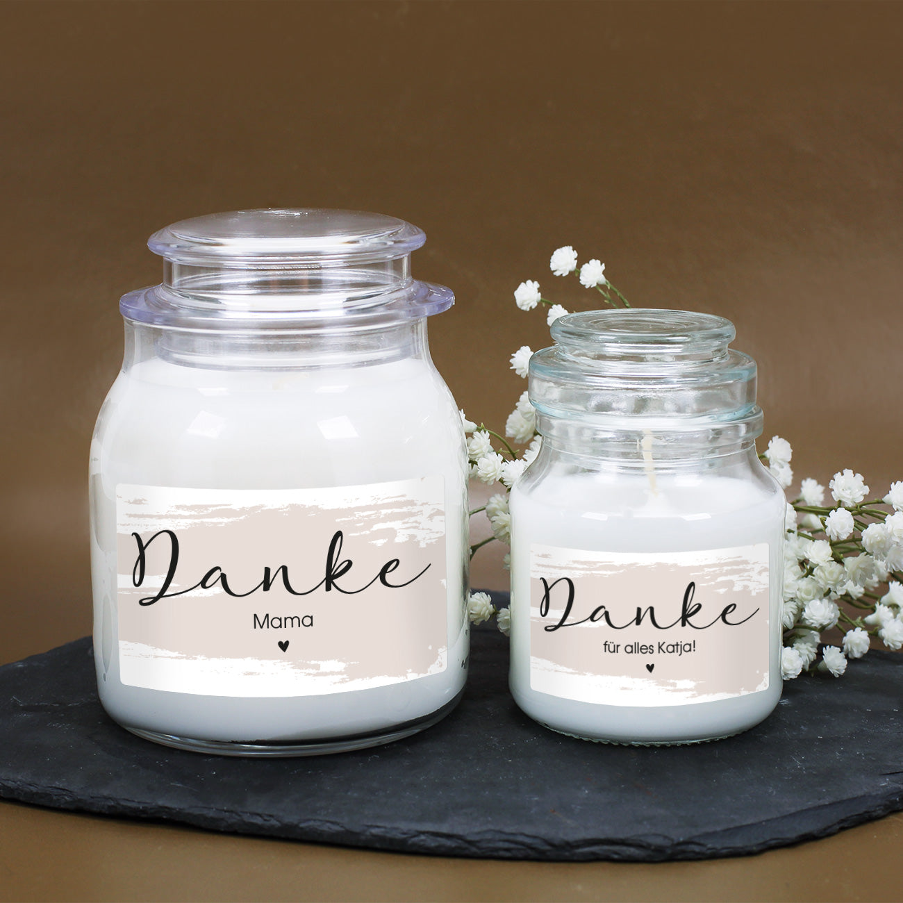 Größenvergleich Kerze mit Duft