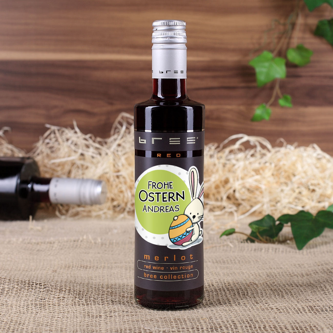 Bree Wein zu Ostern mit Wunschname