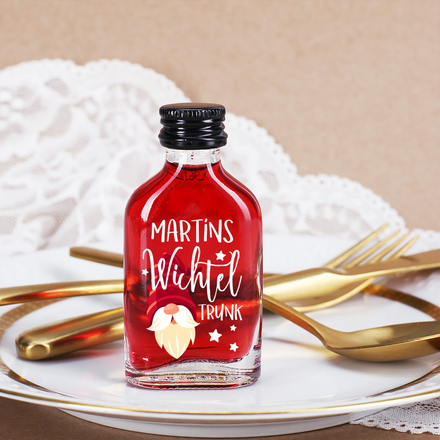 Personalisierter Schnaps zu Weihnachten - Wichteltrunk