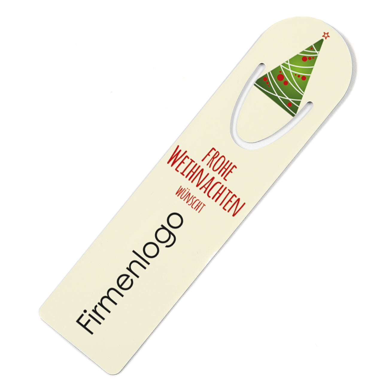 Frohe Weihnachten - Lesezeichen mit Firmenlogo