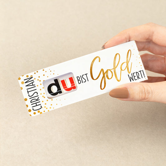 Personalisierter Duplo Riegel - Du bist Gold wert! | tolles Mitarbeitergeschenk