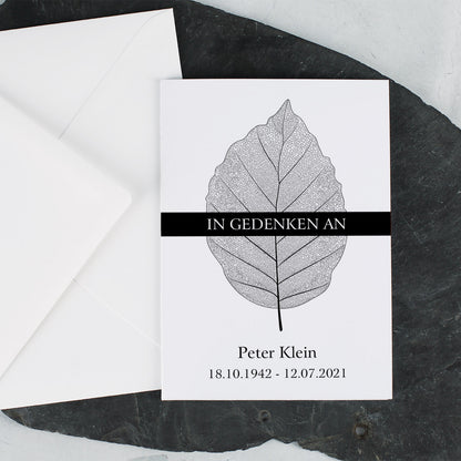 Trauerkarte "In Gedenken an" mit Name und Lebensdaten Beispielbild