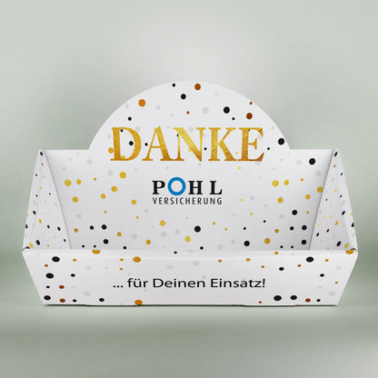 Großer "Danke" Geschenkkorb mit Logo und Wunschtext