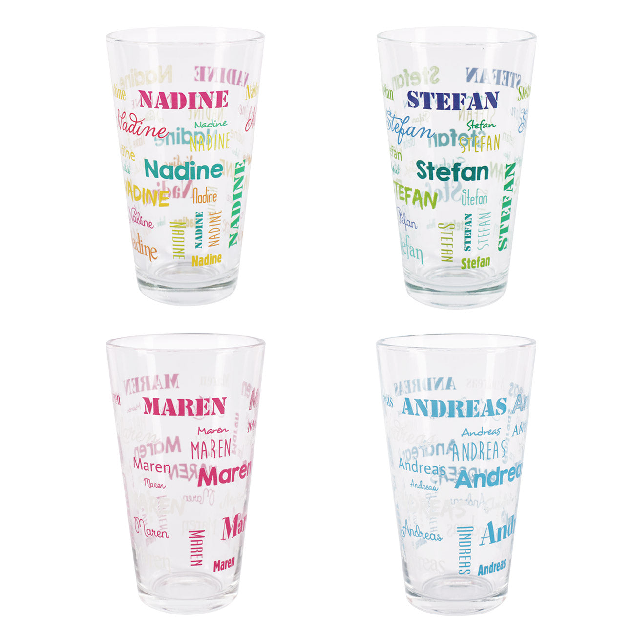 Bedrucktes Trinkglas mit Name