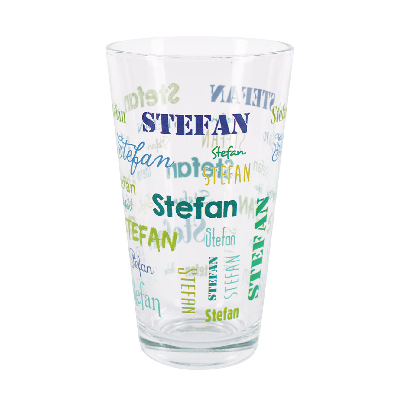 Bedrucktes Trinkglas mit Name