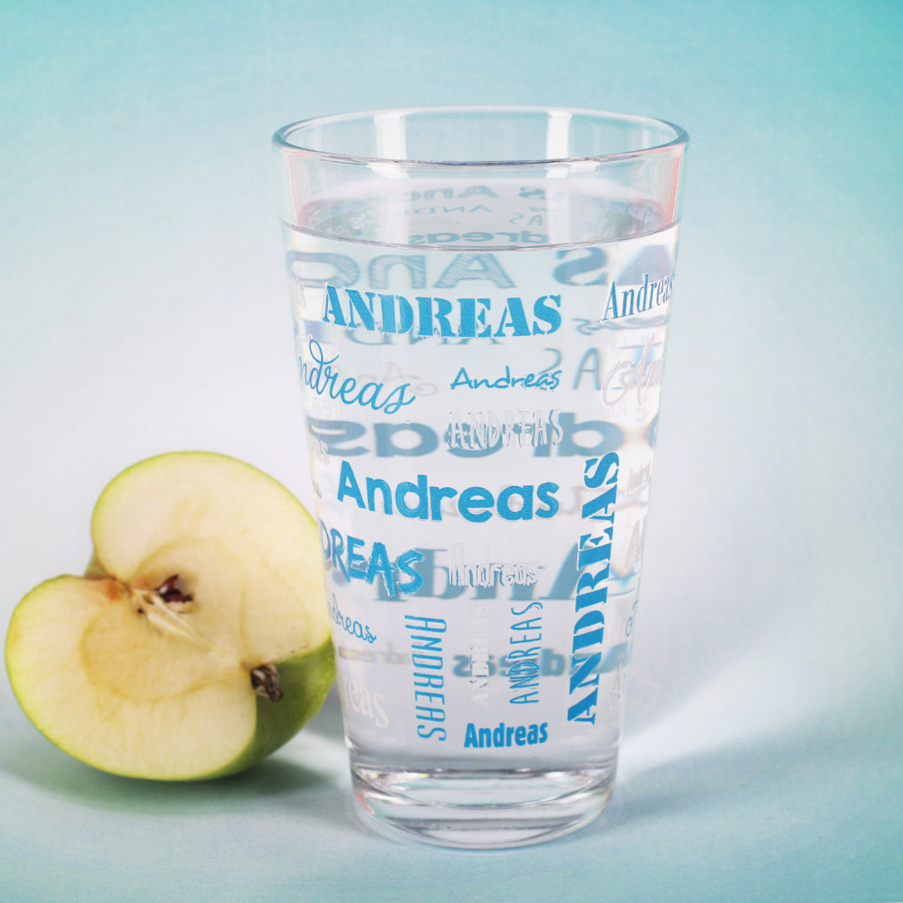 Bedrucktes Trinkglas mit Name