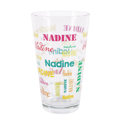 Bedrucktes Trinkglas mit Name