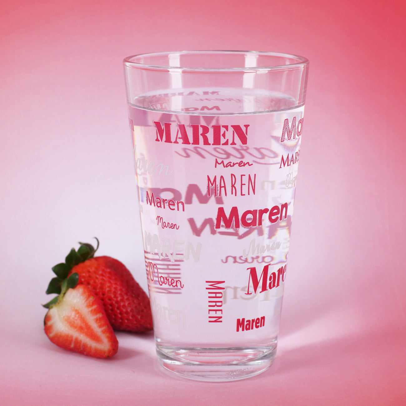 Bedrucktes Trinkglas mit Name