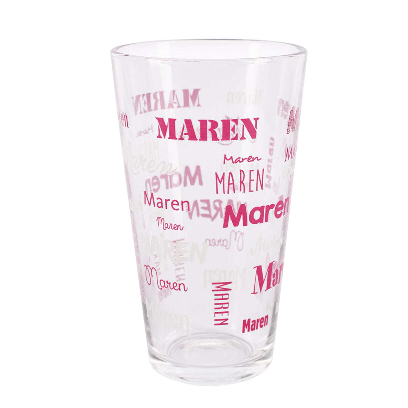 Bedrucktes Trinkglas mit Name