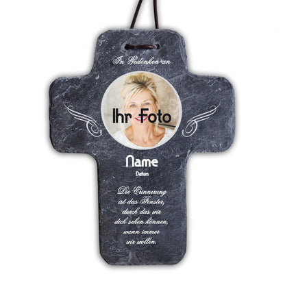 Gedenkkreuz "In Gedenken an" mit Foto