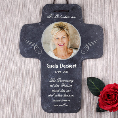 Gedenkkreuz "In Gedenken an" mit Foto