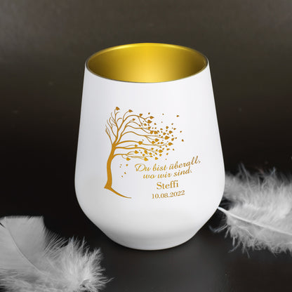 Trauer Windlicht - Du bist überall, wo wir sind.