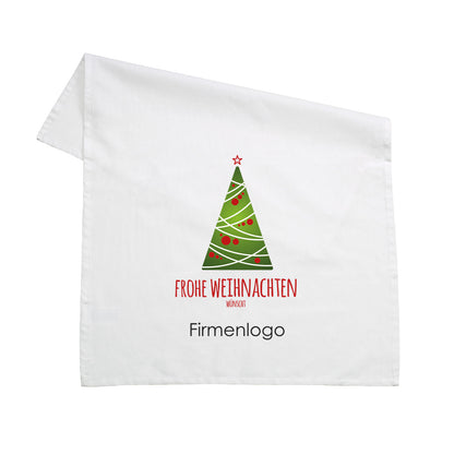 Frohe Weihnachten - Geschirrtuch mit Firmenlogo
