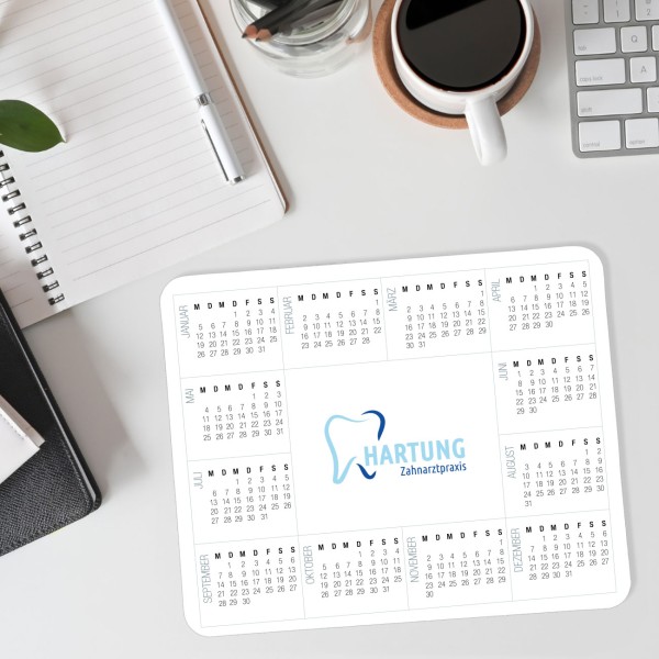 Mousepad mit Kalender und Logo